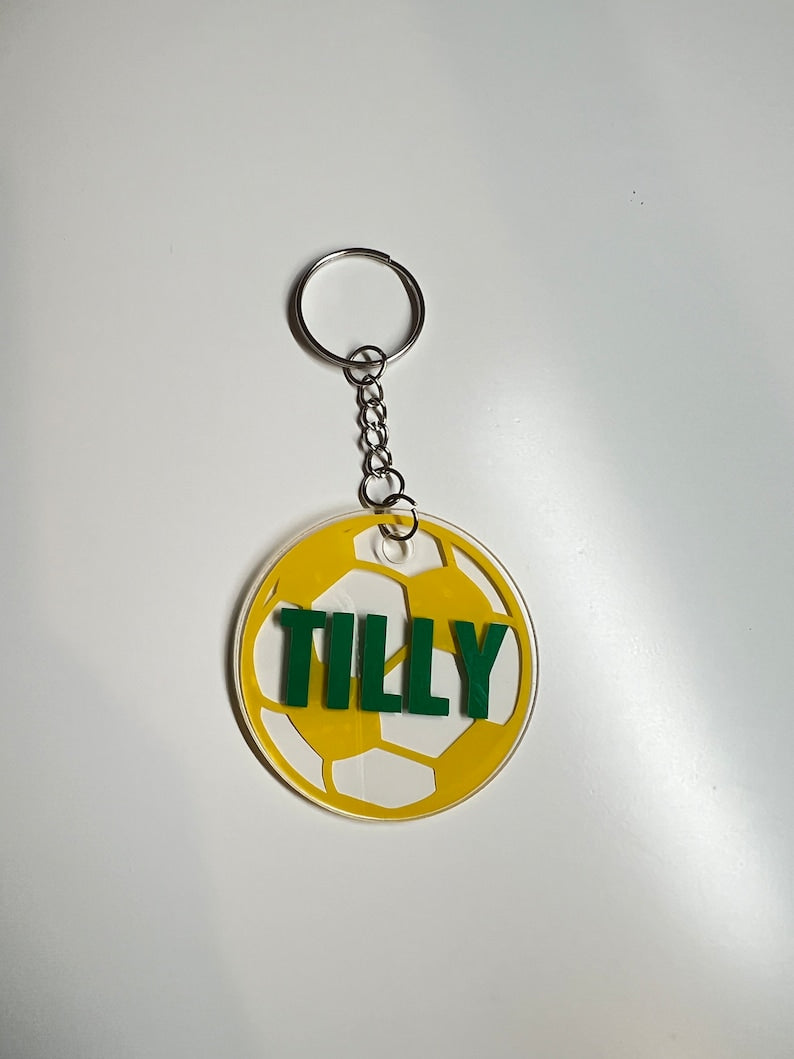 Soccer Keyring - Sports Keyring - Team Gift - Personalised