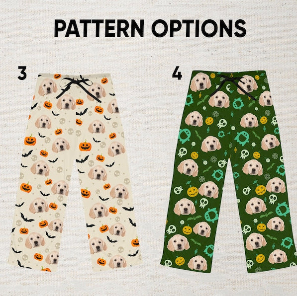 Custom Halloween Pet Pajama Pants: Personalized Dog & Cat Photo PJs