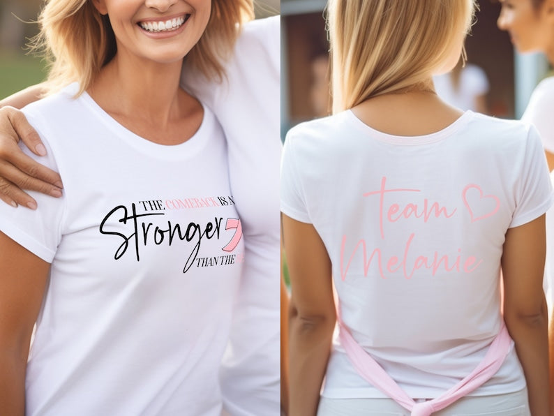 Personalized Breast Cancer Shirts Custom Team Cancer Tee Cancer Survivor Shirt Breast Cancer Awareness, Pink Ribbon, Cancer Survivor Gifts