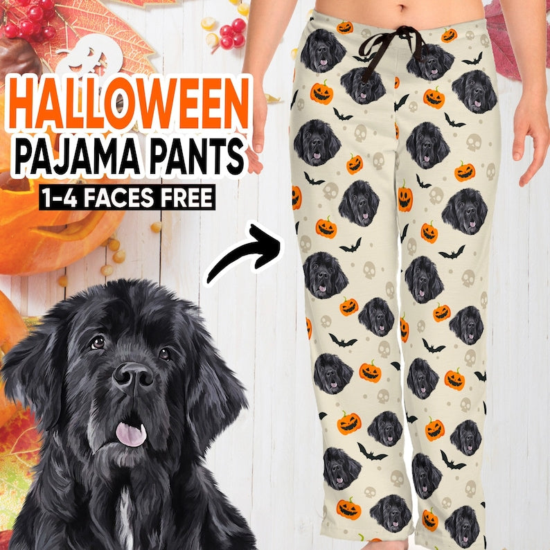 Custom Halloween Pet Pajama Pants: Personalized Dog & Cat Photo PJs
