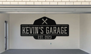 Custom Garage Sign, Personalized Garage Signs, Metal Garage Signs, Garage Hanging sign, Father s Day Gift, Wall Art For Dad, Gift With Name,