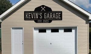 Custom Garage Sign, Personalized Garage Signs, Metal Garage Signs, Garage Hanging sign, Father s Day Gift, Wall Art For Dad, Gift With Name,