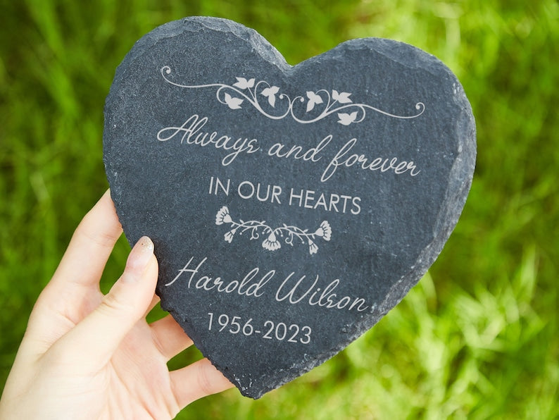Engraved Always And Forever In Our Hearts Personalized Memorial Garden Stone,memorial garden,sympathy gifts,remembrance,bereavement gifts