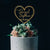 Wedding cake topper with a heart and a date, Personalized cake topper in a heart shape, Multiple colors available