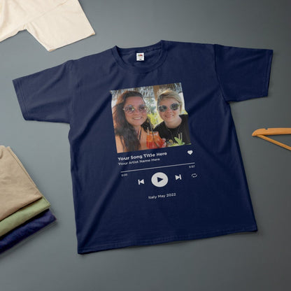 Personalised Song T-Shirt Playlist Streaming Boyfriend Girlfriend Valentines Music Love Birthday Wedding Christmas Various Size & Colour
