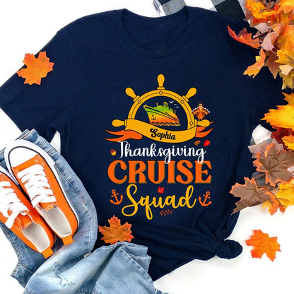 Personalized Thanksgiving Cruise Squad Shirt, Thanksgiving Matching Shirt, Family Cruise Shirt, Fall Cruise Gift, Fall Gift, Fall Cruise
