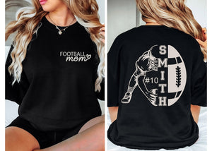 Personalized Football Mom Shirt, Custom Name And Number Football Shirt, Football Season Shirt