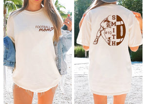 Personalized Football Mom Shirt, Custom Name And Number Football Shirt, Football Season Shirt