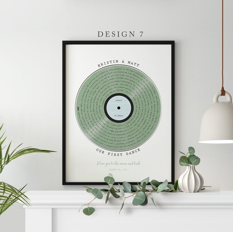 Our First Dance | Vinyl Record Wedding Song Lyrics for Anniversary Keepsake | Custom Print Vinyl Record Christmas Gift for Couples | Unique Custom Poster and Canvas