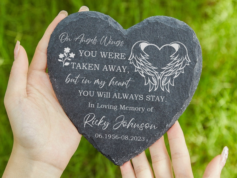 Engraved Always And Forever In Our Hearts Personalized Memorial Garden Stone,memorial garden,sympathy gifts,remembrance,bereavement gifts