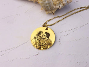 Real Picture Necklace Custom Portrait Personalized Necklace Valentines Day Gift Mother's Day gift Gift for dad gift for her