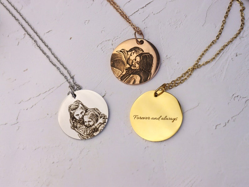Real Picture Necklace Custom Portrait Personalized Necklace Valentines Day Gift Mother's Day gift Gift for dad gift for her