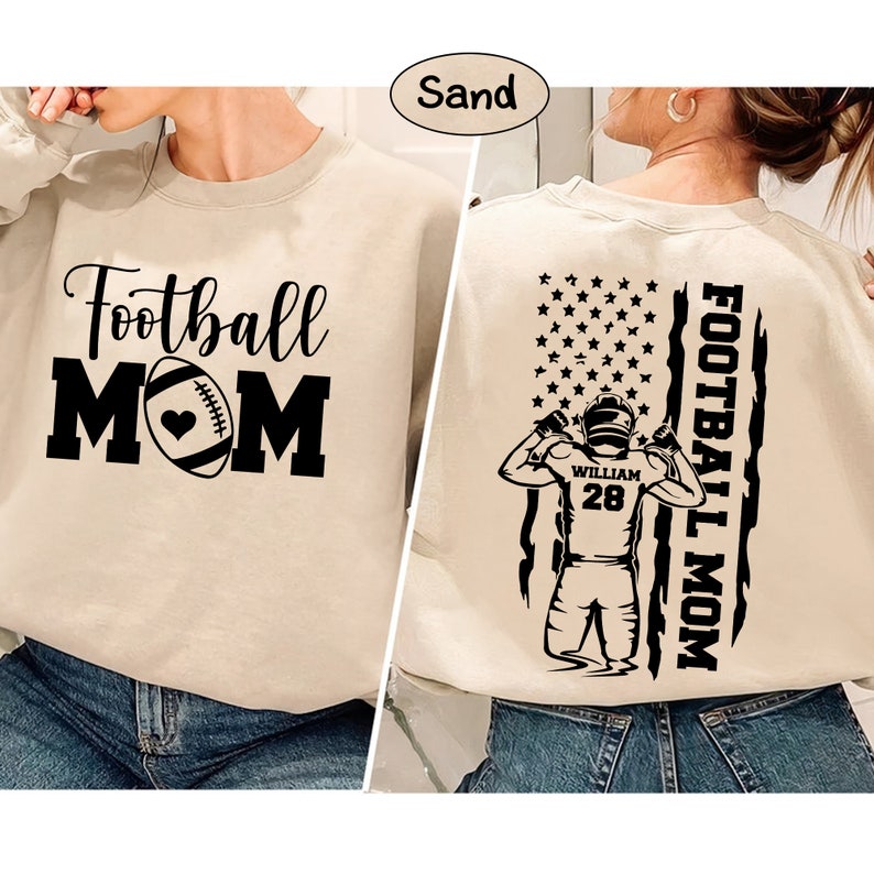 Football Mom Shirt, Custom Football Mom Shirt, Custom Name and Number Football Shirt, Football Mama Shirt, Football Lover, Sports Mom Shirt
