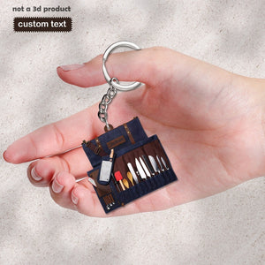 Chef Tool Bag Personalized Keychain, Chef's Knives Keychain, Gift For Chef, Custom 2D Flat Keychain