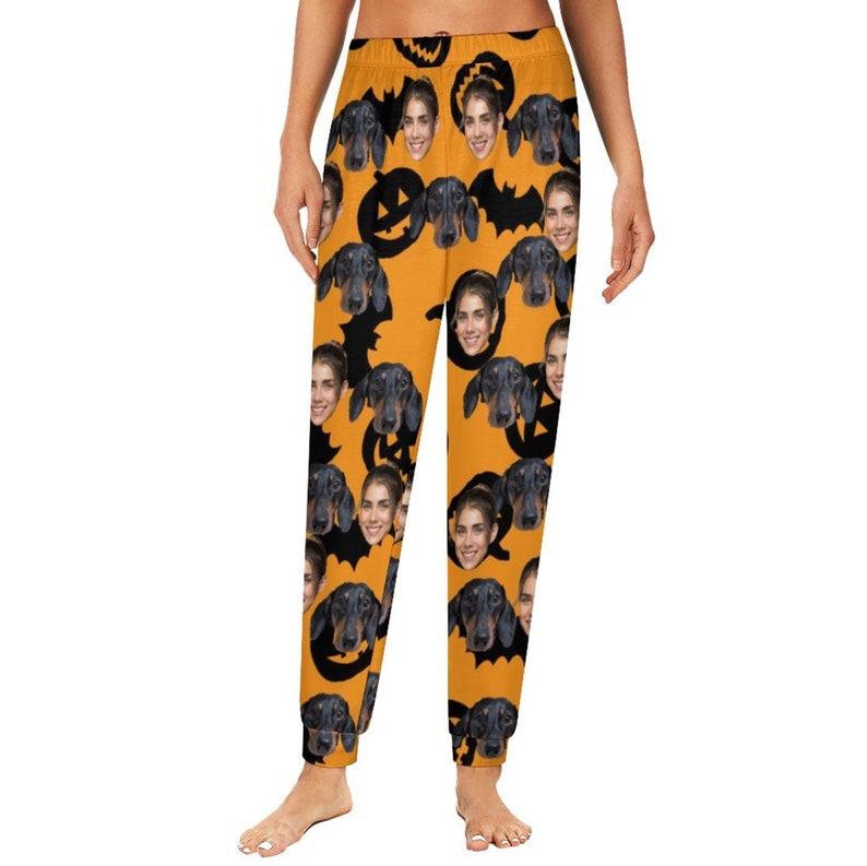 Halloween pajama pants,Custom face Pajama Set,Personalized Pajamas Set,Christmas Pajama,Custom photo Pjs,Halloween Gift to Her,giftfor women