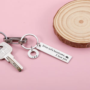 Drive Safe Keychain, Custom Couple Keychain, Ner Driver Gifts for Best Friend/Boyfriend/Girlfriend /Christmas, Valentines Anniversary Gifts