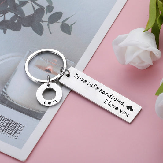 Drive Safe Keychain, Custom Couple Keychain, Ner Driver Gifts for Best Friend/Boyfriend/Girlfriend /Christmas, Valentines Anniversary Gifts
