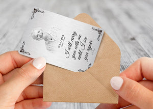 Personalised Memorial Wallet Card - I Will Carry You With Me Until I See You Again, Metal Keepsake Gift, In Memory Gift, Memorial Cards