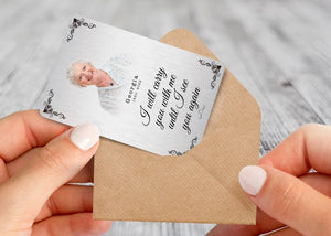Personalised Memorial Wallet Card - I Will Carry You With Me Until I See You Again, Metal Keepsake Gift, In Memory Gift, Memorial Cards
