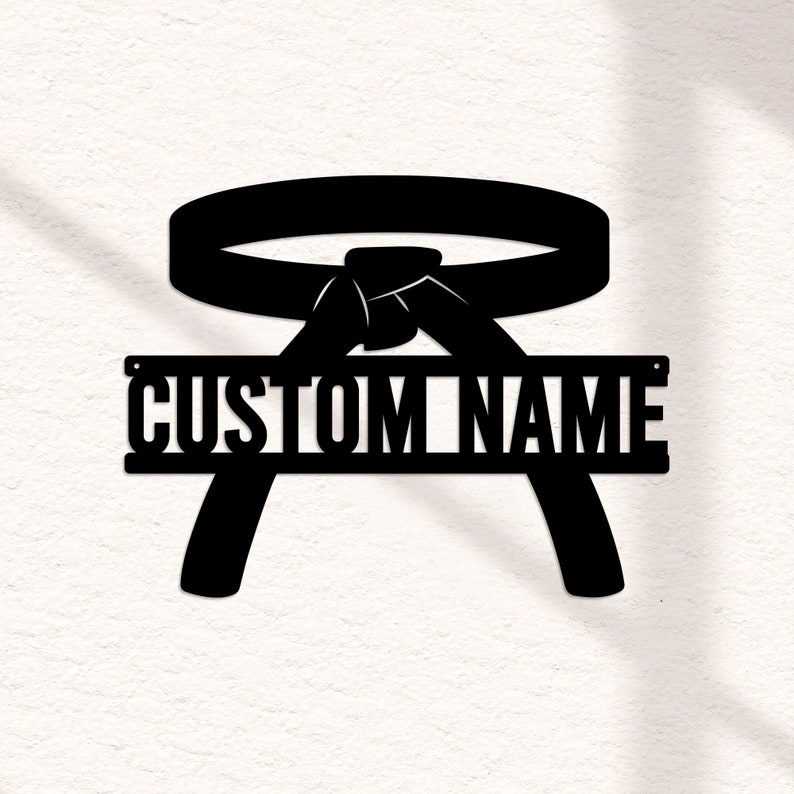 Custom Karate Black Belt Metal Sign with Led Light, Japanese Martial Art Wall Decor, Martial Arts Gift, Karate Name Sign, Dojo Decor