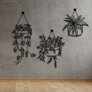 Flower in Pot Metal Wall Art, Kitchen Metal Wall Art, ivy Metal Wall Decor, House Entry Metal Wall Art, Unique Birthday Gift, Gift for Mom
