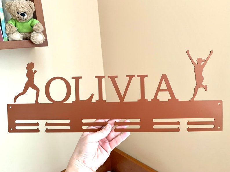 Personalized Medal Holder Custom Design, Custom Medal Display Rack for Awards Metal Medal Hanger Monogram, Any Sports, Figures and Symbols