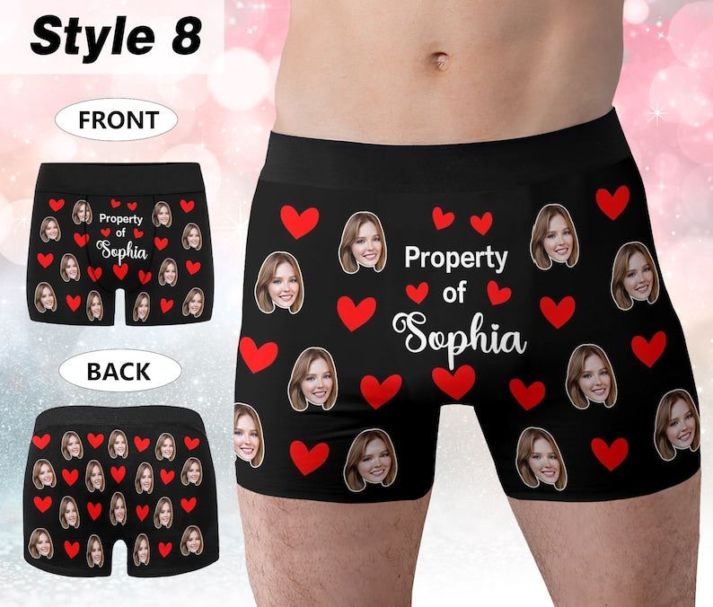 Personalized Boxers for Husband, Custom Face Underwear,Funny Wedding Gift for Bridegroom,Popular Anniversary Gift, Boyfriend Birthday Gift