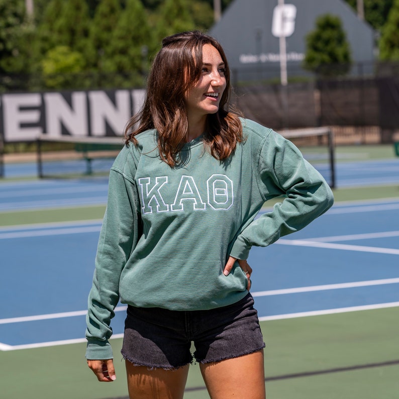 Varsity Greek Letter Embroidered Sorority Crewneck Sweatshirt / Crew Neck Sweatshirt / Big Little Family Letter Sweatshirts il_794xN.5221965716_okq7.jpg