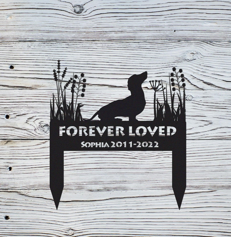Dachshund Memorial Stake Sign Personalized,Pet Grave Markers Sign,Dachshund Sign With Stake,Pet Loss Gift,Sympathy Sign, Remembrance Stake