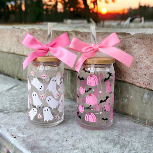 Halloween Iced Coffee Cup, Pumpkin Cup, Halloween Iced Coffee Glass, Halloween Gifts, Halloween Mug, Halloween Iced Coffee, Ghost Halloween