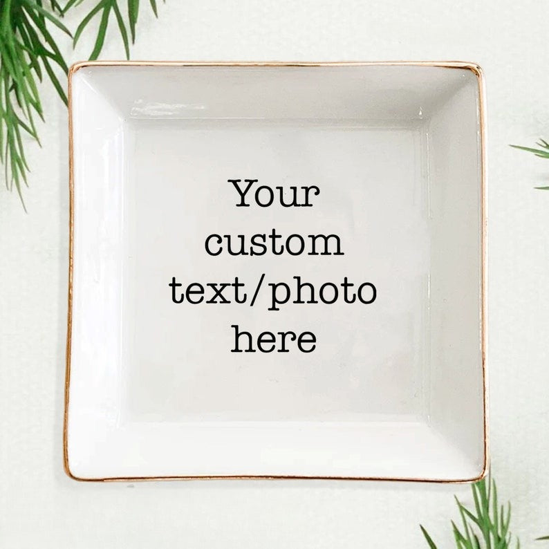 Personalized Name W/ College logo Ring Dish, University Jewelry Dish,College Trinket Jewelry Dish,Class of 2025,Custom Graduation Gift