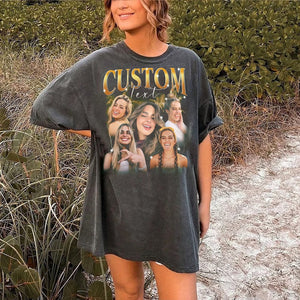 Custom Graphic Photo Vintage Washed Shirt, Family Bootleg Graphic Shirt, Personalize Bootleg Custom, Bachelor Party, Graduation Gift Idea
