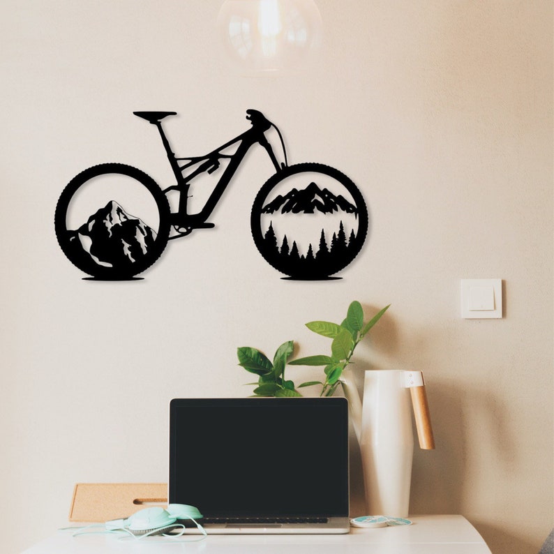 Picture Mountain Bike Bicycle Metal Sign To Stick On Bicycle Lover Wall Art Birthday Gift Cyclist Cycling Sports Mountains
