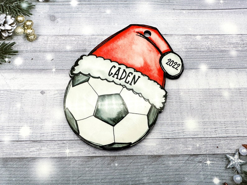 Soccer Christmas Ornament, Soccer Ornament, 2024 Soccer Ball Ornament, Personalized Soccer Ornament, Soccer Mom Gift Idea, Soccer Dad Gift