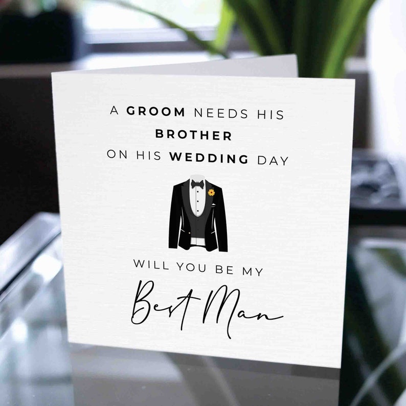 Will You Be My Best Man Card For Brother, Best Man Card, For Brother, Wedding Card, Best Man Proposal Card For Brother, Best Man Proposal