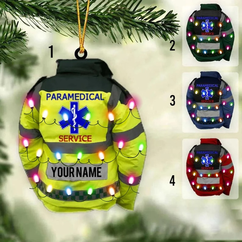 Personalized Paramedic Uniform Christmas Flat Ornament, EMT Ornament, Ems Ornament Paramedic Gift Medical Christmas Gift 2D Flat Ornament