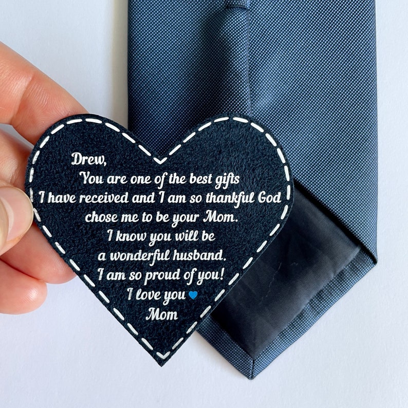 Son's Wedding Day Gift From Mother To Groom On His Wedding Personalized Tie Patch