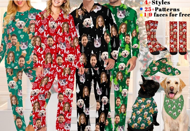 Custom Christmas Pajamas, Custom face Pajamas Set, Family Christmas Pajamas, Personalized Photo, Gift For Her/Him il_794xN.5234089997_huu8.jpg