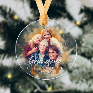 Personalized Memorial Christmas Ornament, Custom Photo Ornament, Loss of Loved One Gift, Sympathy Gift, Remembrance Gift, Condolence Gift