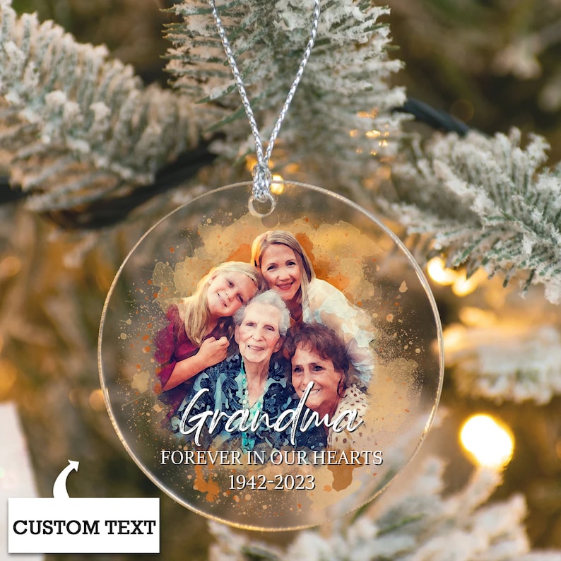 Personalized Memorial Christmas Ornament, Custom Photo Ornament, Loss of Loved One Gift, Sympathy Gift, Remembrance Gift, Condolence Gift