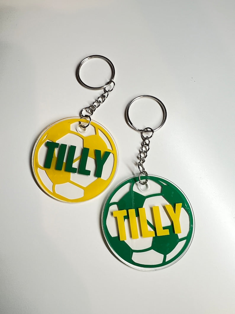 Soccer Keyring - Sports Keyring - Team Gift - Personalised