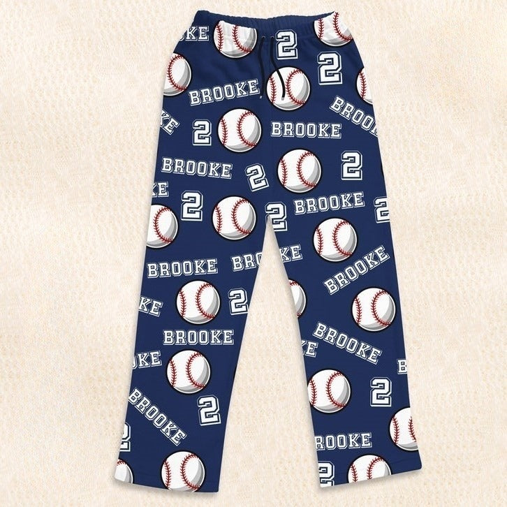 Personalized Baseball Pajama, Sports gift, baseball pajama gift, gift for baseball player, team gift, baseball team gift, custom pajama