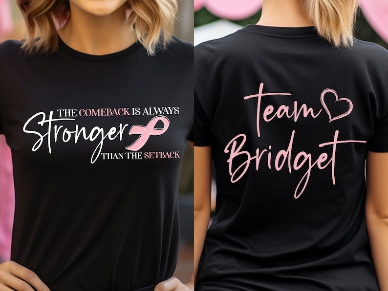 Personalized Breast Cancer Shirts Custom Team Cancer Tee Cancer Survivor Shirt Breast Cancer Awareness, Pink Ribbon, Cancer Survivor Gifts