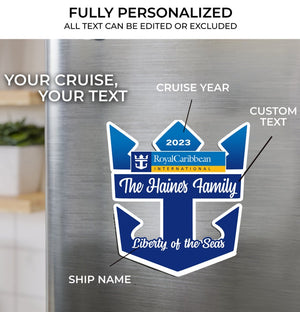Royal Cruise Door Magnets Caribbean | Personalized Caribbean Royal Cruise Door Cruise Magnets | Cruise Door Anchor Magnet Sign