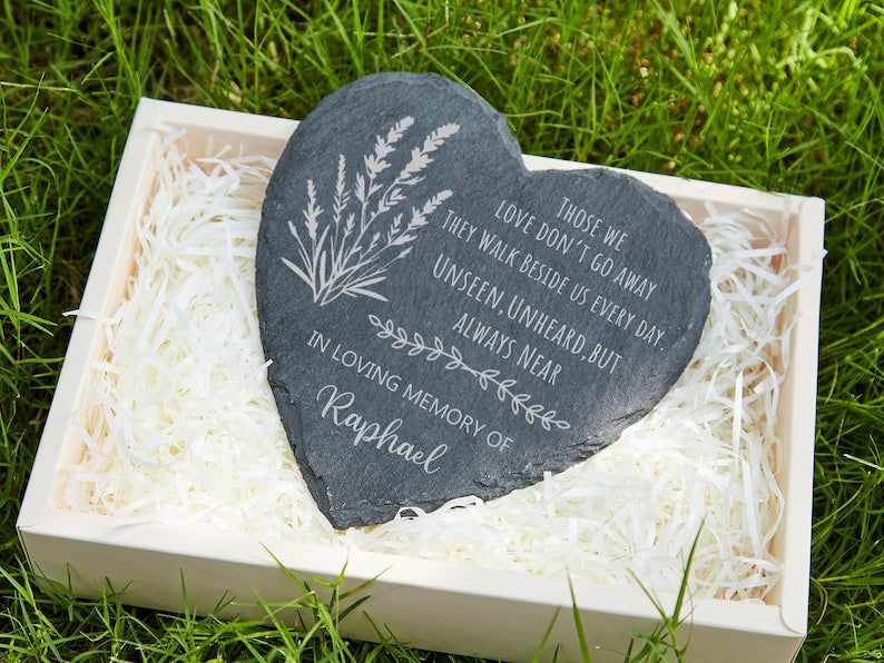 Engraved Always And Forever In Our Hearts Personalized Memorial Garden Stone,memorial garden,sympathy gifts,remembrance,bereavement gifts