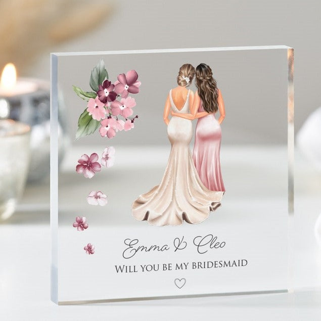 Will You Be My Bridesmaid Gift | Bridesmaid Proposal Gift | Gift for Maid of Honor | Will you be my Bridesmaid Gift | Acrylic Plaque