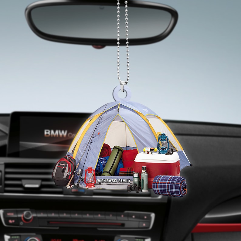 Personalized Camping Tent Ornaments, Camping Personalized Flat Ornament, Happy Camper Ornament, Christmas Ornament, Gift For Camping Lover