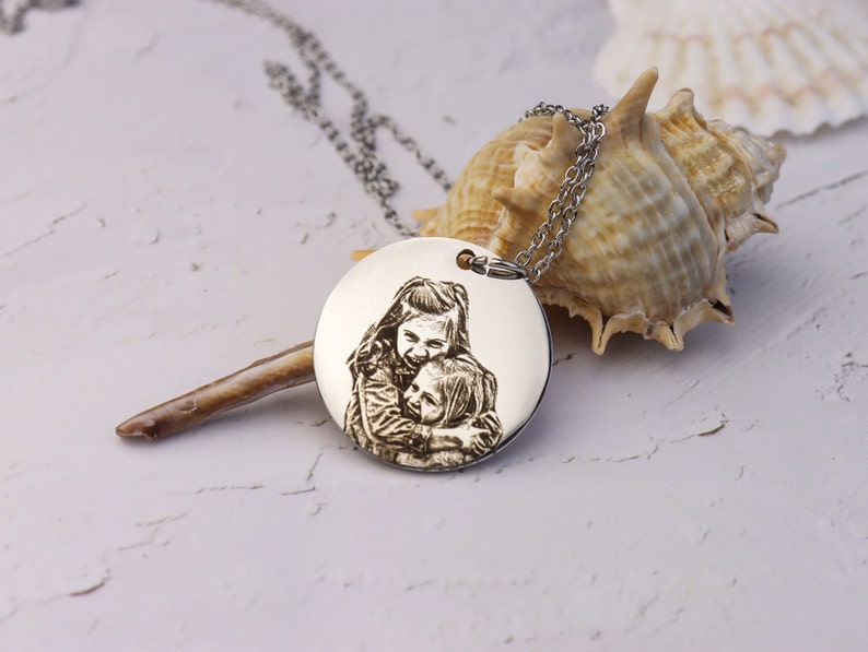 Real Picture Necklace Custom Portrait Personalized Necklace Valentines Day Gift Mother's Day gift Gift for dad gift for her