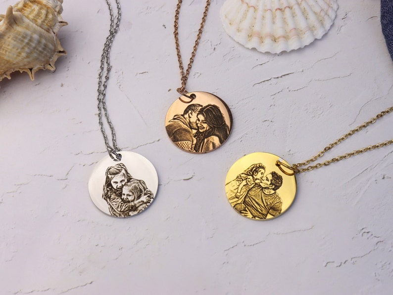 Real Picture Necklace Custom Portrait Personalized Necklace Valentines Day Gift Mother's Day gift Gift for dad gift for her