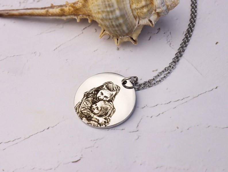 Real Picture Necklace Custom Portrait Personalized Necklace Valentines Day Gift Mother's Day gift Gift for dad gift for her
